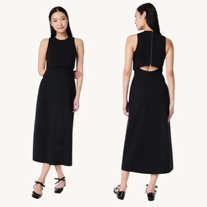 SPANX Black Sleeveless Sheath Midi Dress
